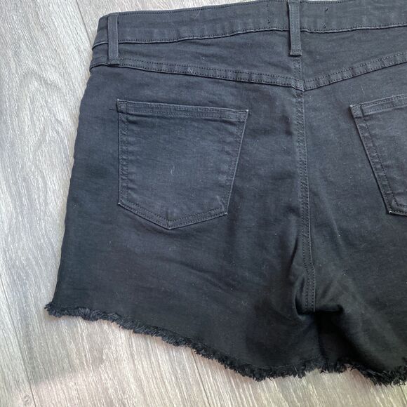 Just Black Denim USA Women's Frayed Hem Shorts size 32 relaxed distressed casual - Picture 6 of 8